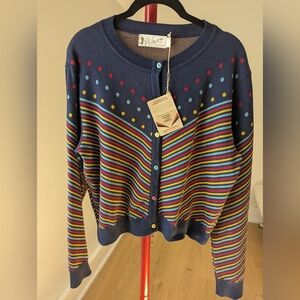 Palava Colorful Striped Women's Sweater Size L NWT